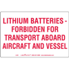 DOT Lithium Battery Marking, Paper, 6" x 4", Aircraft, Vessel