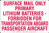 USPS Lithium Battery Marking, Paper, 4" x 6"