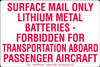 USPS Lithium Metal Battery Marking, Paper, 4