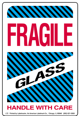 Fragile, Glass Label, Paper, 4 x 6