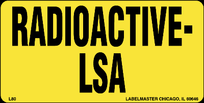 Radioactive-LSA Label, Paper, 100ct