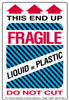 Fragile Liquid in Plastic Label, 4 x 6