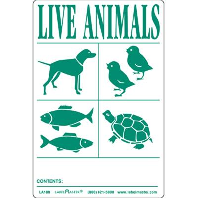 Live Animals Label