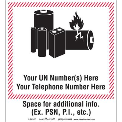 Lithium Battery Handling Marking with Tab, Paper