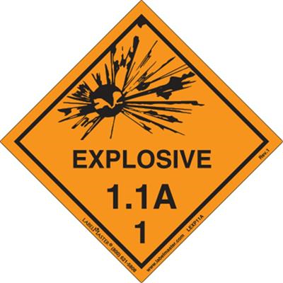 Explosive 1.1 A Label, Paper, 500ct Roll