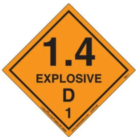 Explosive 1.4 D Label, Paper, 500ct