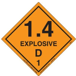 Explosive 1.4 D Label, Paper, 500ct