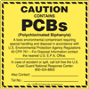 Caution Contains PCBs Label, 2.5" x 2.5"