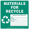 Materials for Recycle Label Originator Info Thermal PVCF