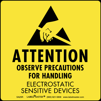 Attention Observe Precautions For Handling Label - Paper, 4" x 4"