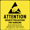 Attention Observe Precautions For Handling Label - Paper, 4" x 4"