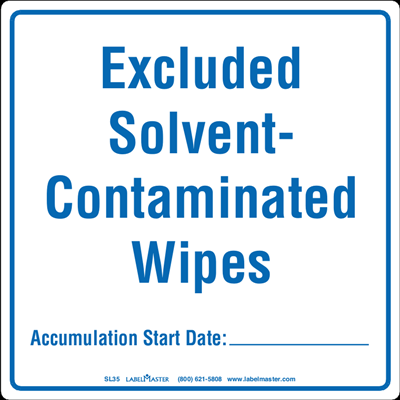 Excluded Solvent Contaminated Wipes, Accumulation Start Day