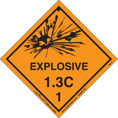 Explosive 1.3 C Label, Vinyl, 500ct Roll