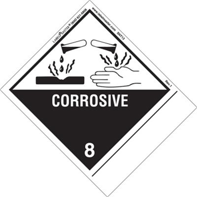 Corrosive Label, Blank, Shipping Name, Paper w Standard Tab