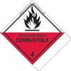 Spontaneously Combustible Label, Blank, Paper w Standard Tab