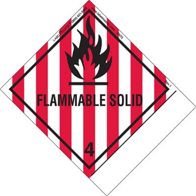 Flammable Solid Label, Blank, Paper with Standard Tab