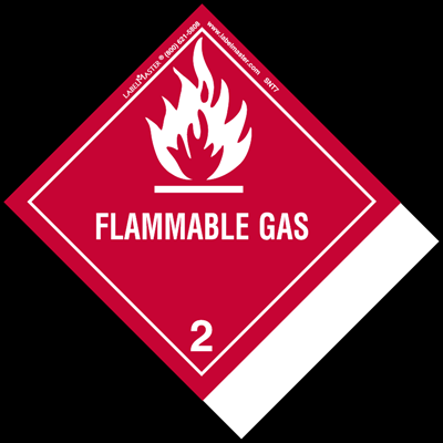 Flammable Gas, Blank, Paper, Standard Tab Label