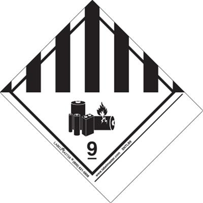 Hazard Class 9 Lithium Battery Label, Blank, Standard, PVC Free, 500ct Roll