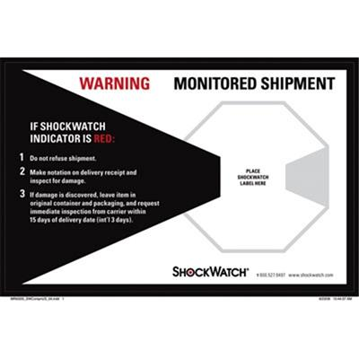 Shockwatch Damage Indicator Companion Label