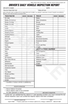 Driver's Daily Vehicle Inspection Form Book
