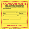 Standard Waste Label for 12mm UN NA, Pin Feed, Vinyl, 6" x 5.875", 500 Pack
