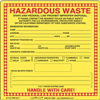 California Waste Label for 12mm UN/NA, Stock, PVC Free Film, 100 Pack