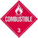 Combustible Liquid Rigid Vinyl Worded Placard