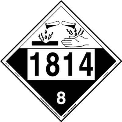UN 1814 Corrosive Placard, Tagboard