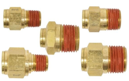 Brass Push-Lock Air Brake Fitting Male Connector