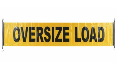 Reflective Oversize Load Banner with Bungees & Grommets 18 x 84 in