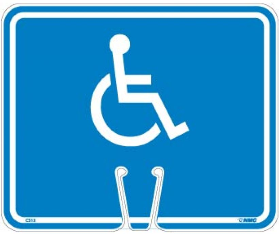 Safety Cone Handicapped Sign