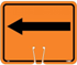Left Arrow Safety Cone Sign