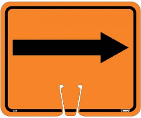 Right Arrow Safety Cone Sign