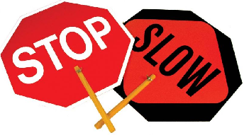 Aluminum Paddle Sign Stop/Slow 18" x 18"