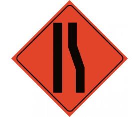 Reflective Roll Up Merge Left Lane Sign