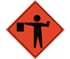 Reflective Roll Up Flagger Ahead Sign