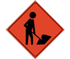 Reflective Roll-Up Workers Ahead Sign