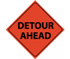 Reflective Roll Up Detour Ahead Sign