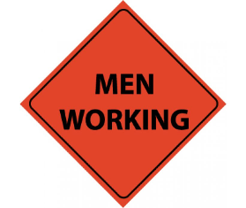 Reflective Roll Up Men Working Sign
