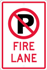 No Parking Fire Lane Sign with Graphic - Reflective Aluminum