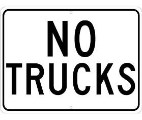 No Trucks Sign - High Intensity Reflective
