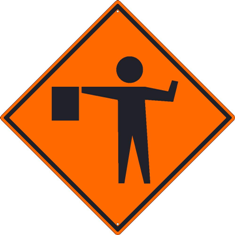 Flagger Graphic Sign