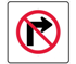 No Right Turn Sign with Graphic Reflective Aluminum