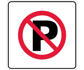 No Parking Sign with Graphic Reflective Aluminum