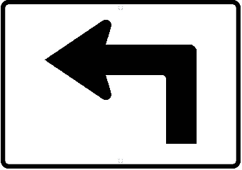 High Intensity Reflective Aluminum Advance Left Turn Arrow Sign