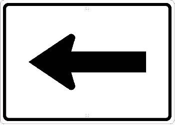 Reflective Aluminum Auxiliary Arrow Left Sign