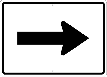 Reflective Aluminum Auxiliary Arrow Right Sign