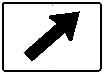Reflective Aluminum Auxiliary Diagonal Arrow Right Sign