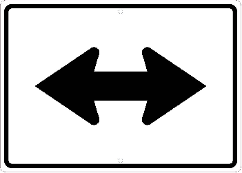 High Intensity Reflective Auxiliary Double Arrow Sign