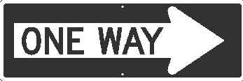 Reflective Aluminum One Way Arrow Right Sign